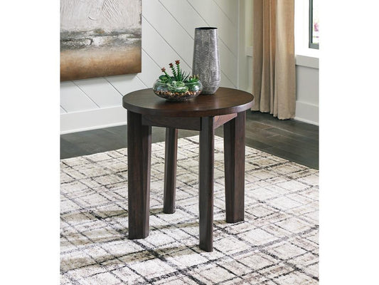 Signature Design by Ashley - Korestone 2 Round End Table in Dark Brown - T657-6 veiw 2