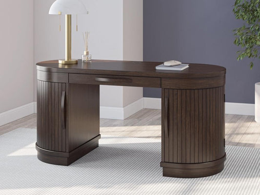 Signature Design by Ashley - Korestone Home Office Desk in Warm Brown - H687-27 veiw 2