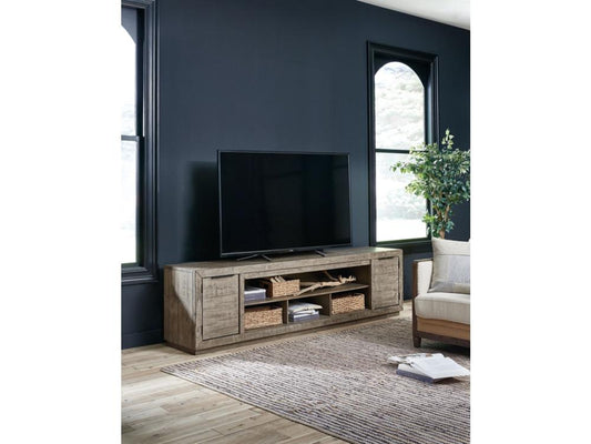 Signature Design by Ashley - Krystanza Xl Tv Stand W/Fireplace Option in Brown - W760-78 veiw 2