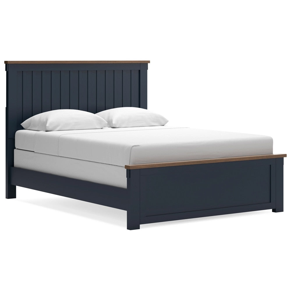 Signature Design by Ashley - Landocken Queen Panel Bed in Brown/Blue veiw 1