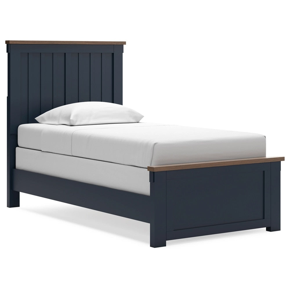 Signature Design by Ashley - Landocken Twin Panel Bed in Brown/Blue veiw 1