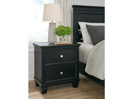 Signature Design by Ashley - Lanolee Two Drawer Night Stand in Black - B687-92 veiw 2