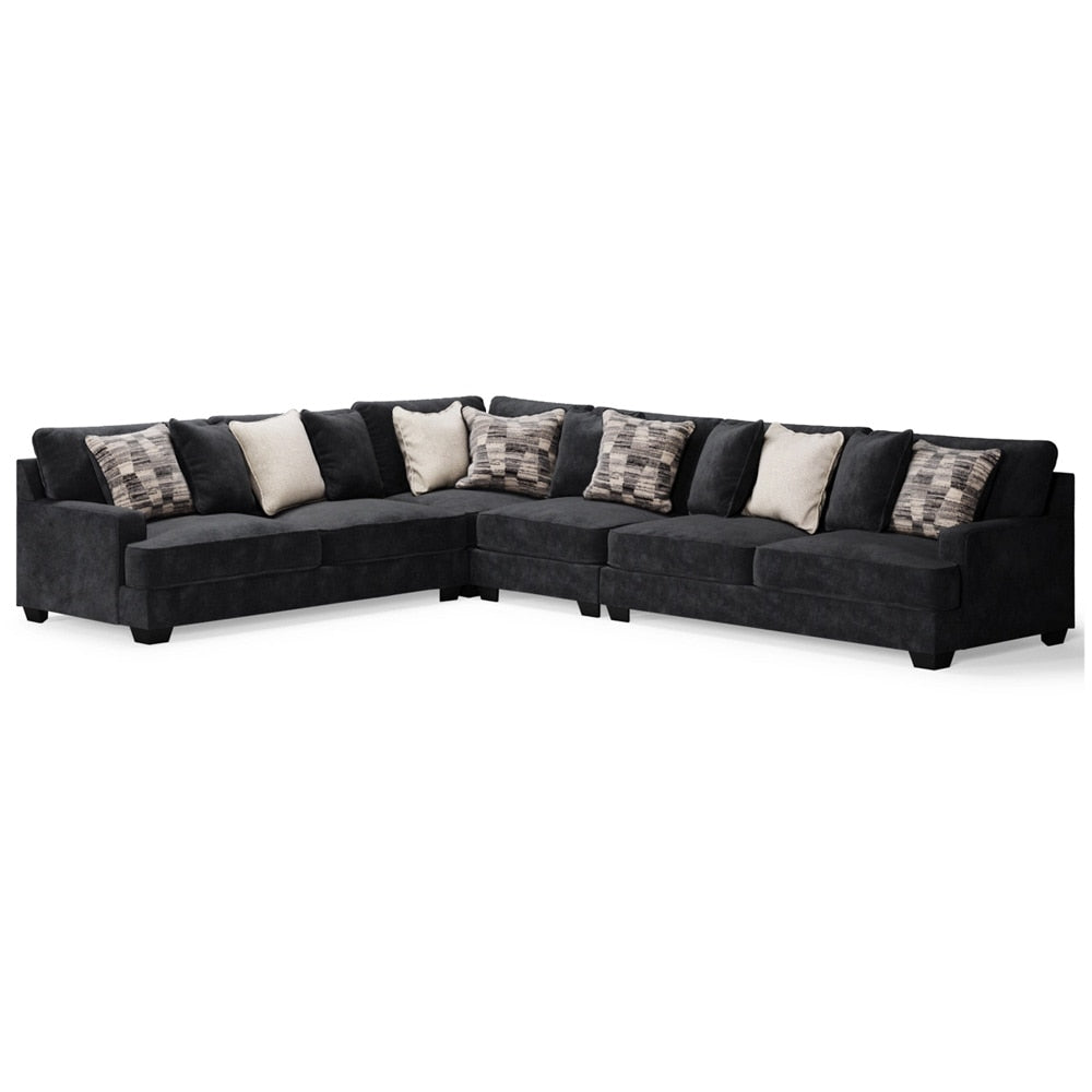 Signature Design by Ashley - Lavernett 4-Piece Sectional in Charcoal veiw 1