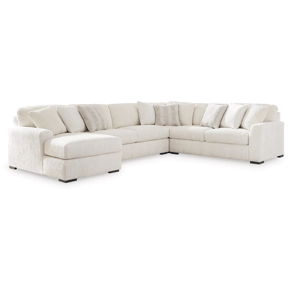 Signature Design by Ashley - Lavernett Fabric 4 Piece Sectional With Chaise in Ivory veiw 1