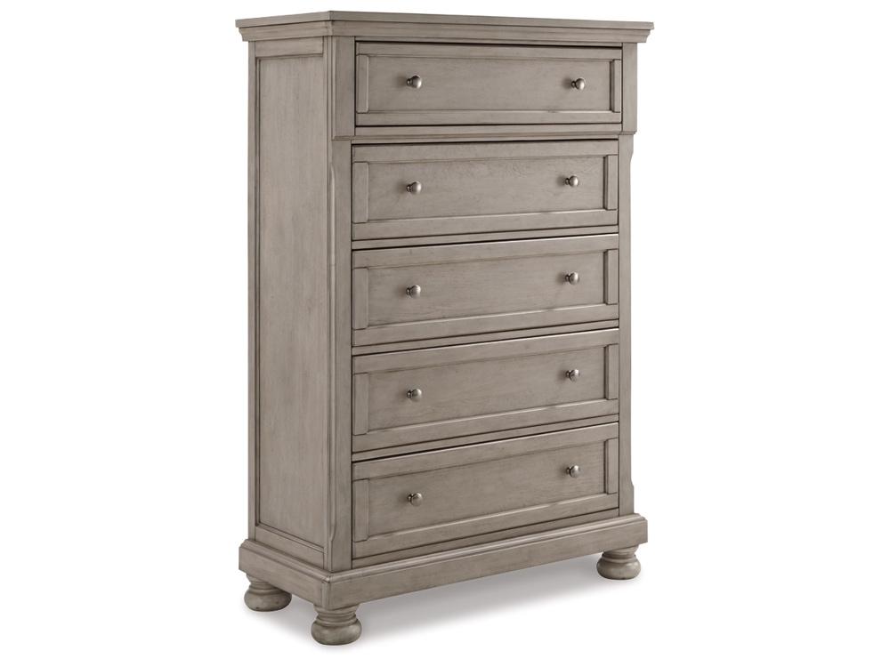 Signature Design by Ashley - Lettner Five Drawer Chest in Light Gray - B733-46 veiw 1