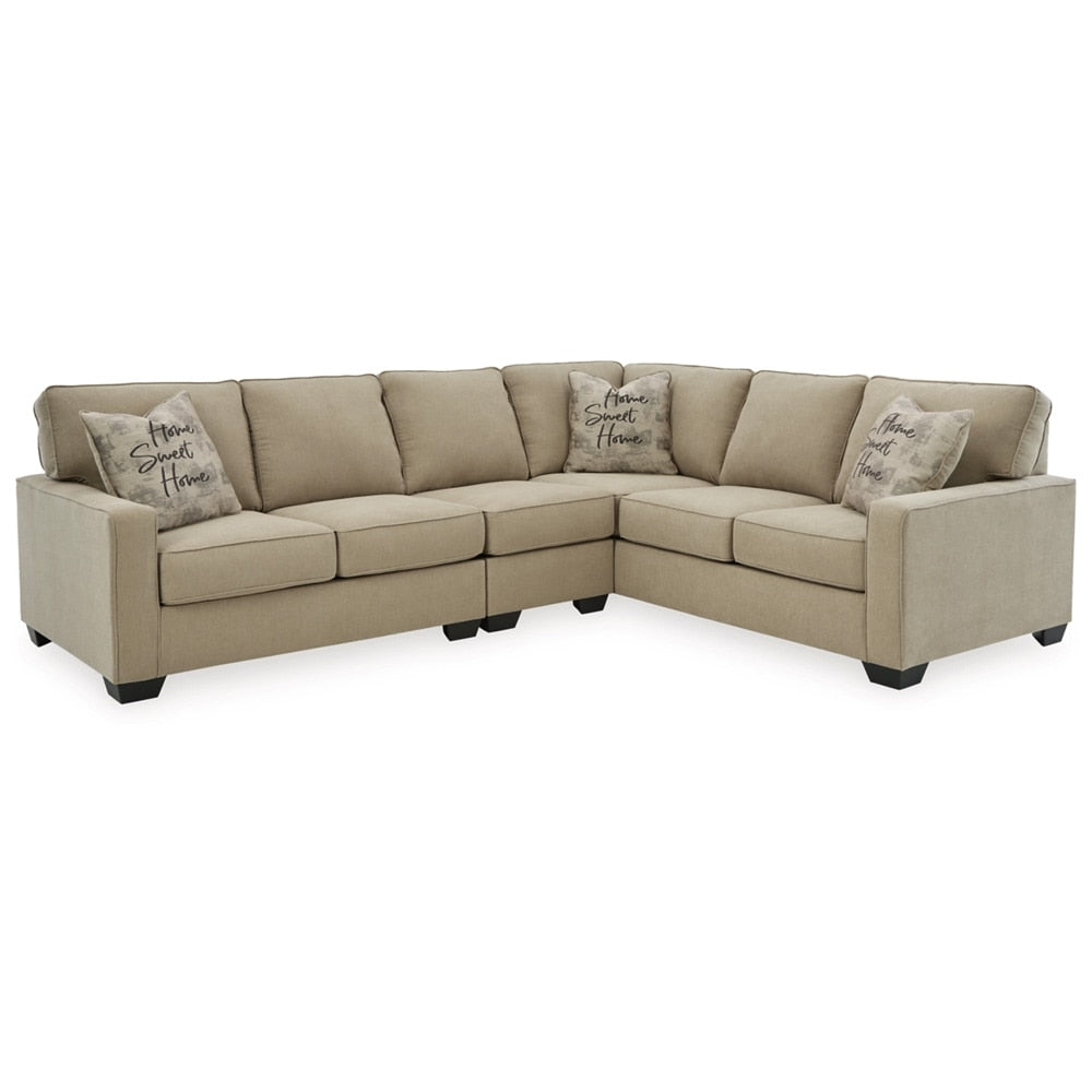 Signature Design by Ashley - Lucina Fabric 3 Piece Sectional in Quartz veiw 1