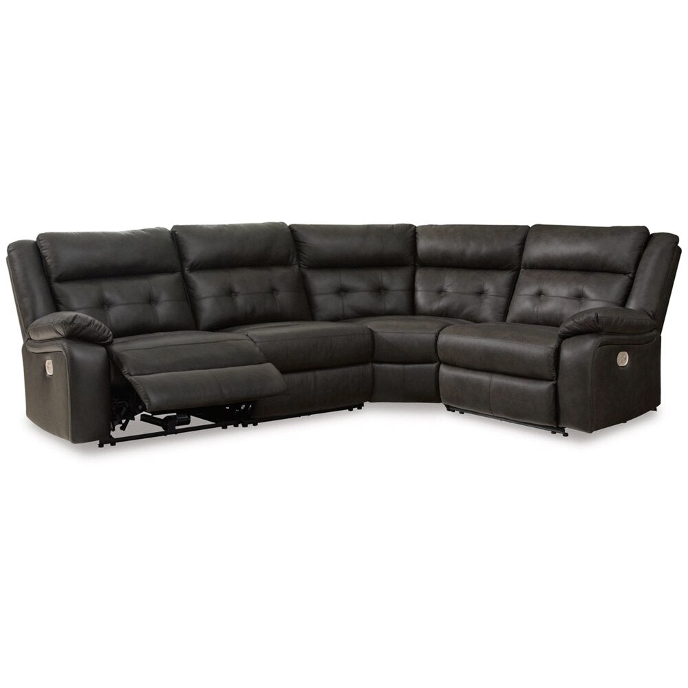 Signature Design by Ashley - Mackie Pike 4-Piece Power Reclining Sectional in Storm veiw 1