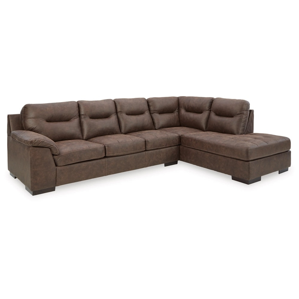 Signature Design by Ashley - Maderla 2 Piece Sectional With Chaise in Walnut veiw 1