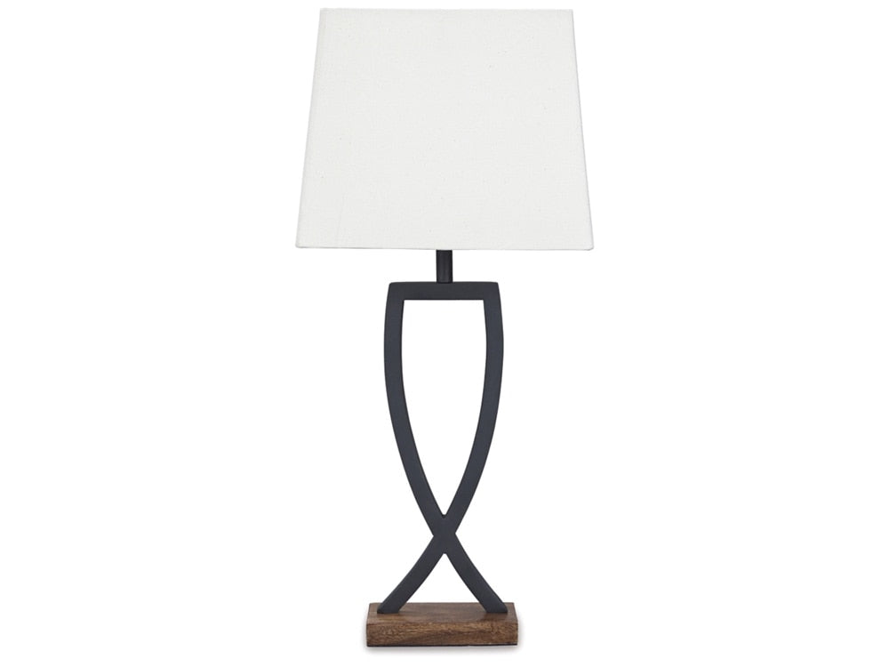 Signature Design by Ashley - Makara Metal Table Lamp (Set of 2) in Black/Brown - L204174 veiw 1