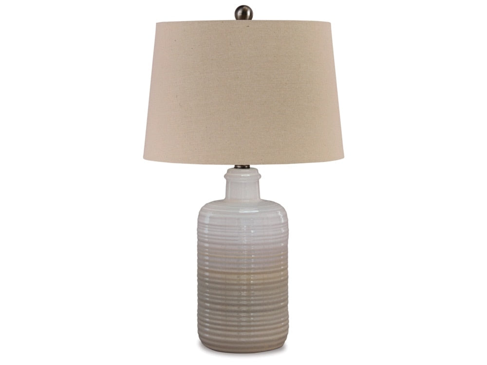 Signature Design by Ashley - Marnina Ceramic Table Lamp (Set of 2) in Taupe - L121854 veiw 1