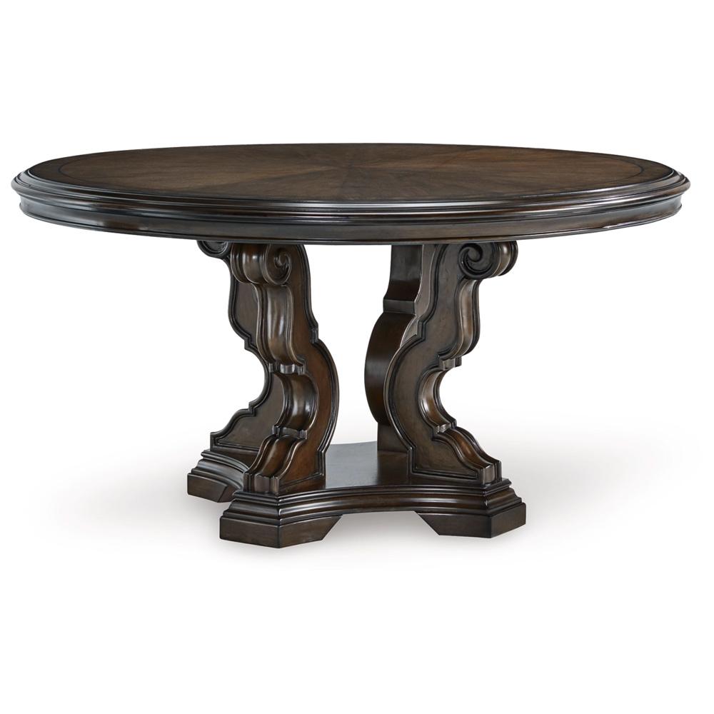 Signature Design by Ashley - Maylee Dining Round Table in Dark/Brown veiw 1