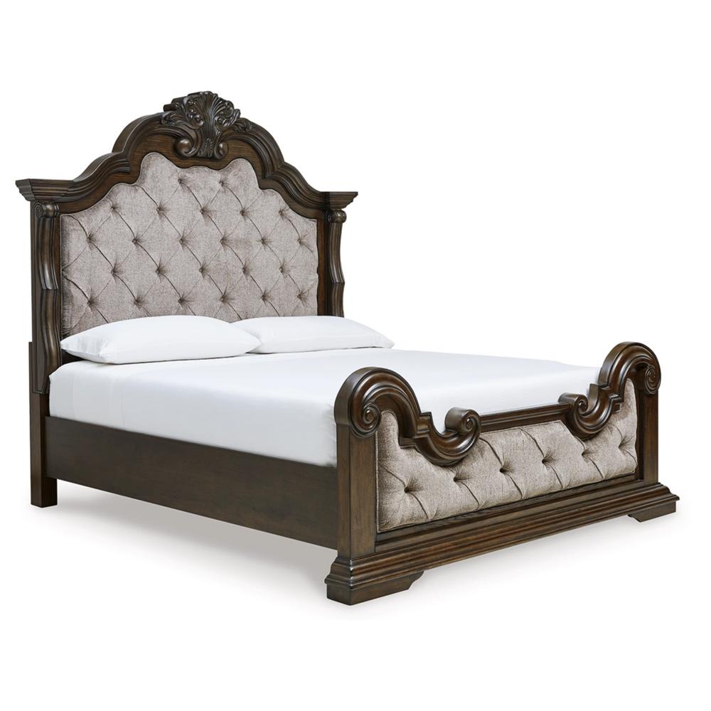 Signature Design by Ashley - Maylee Queen Upholstered Bed in Dark Brown veiw 1