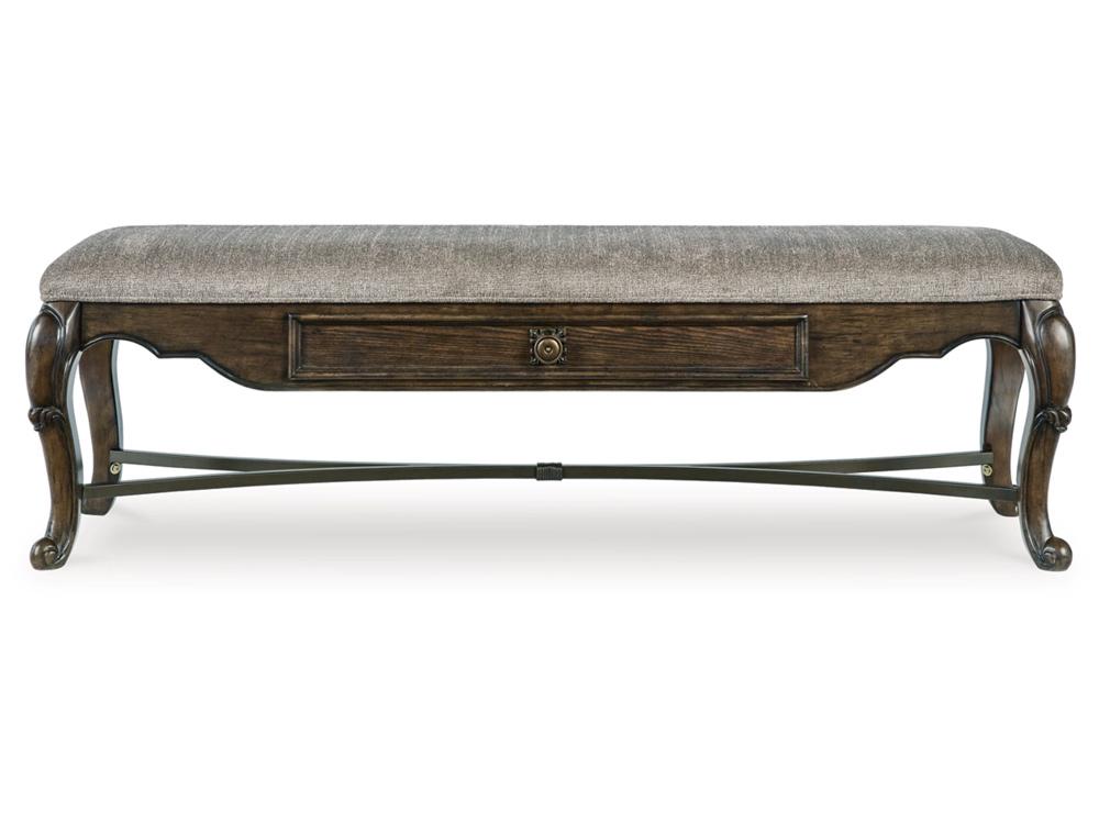 Signature Design by Ashley - Maylee Upholstered Storage Bench in Dark Brown - D947-00 veiw 1