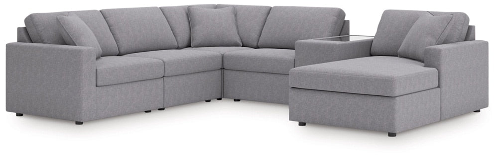 Signature Design by Ashley - Modmax Fabric 6 Pc Sectional in Granite veiw 1
