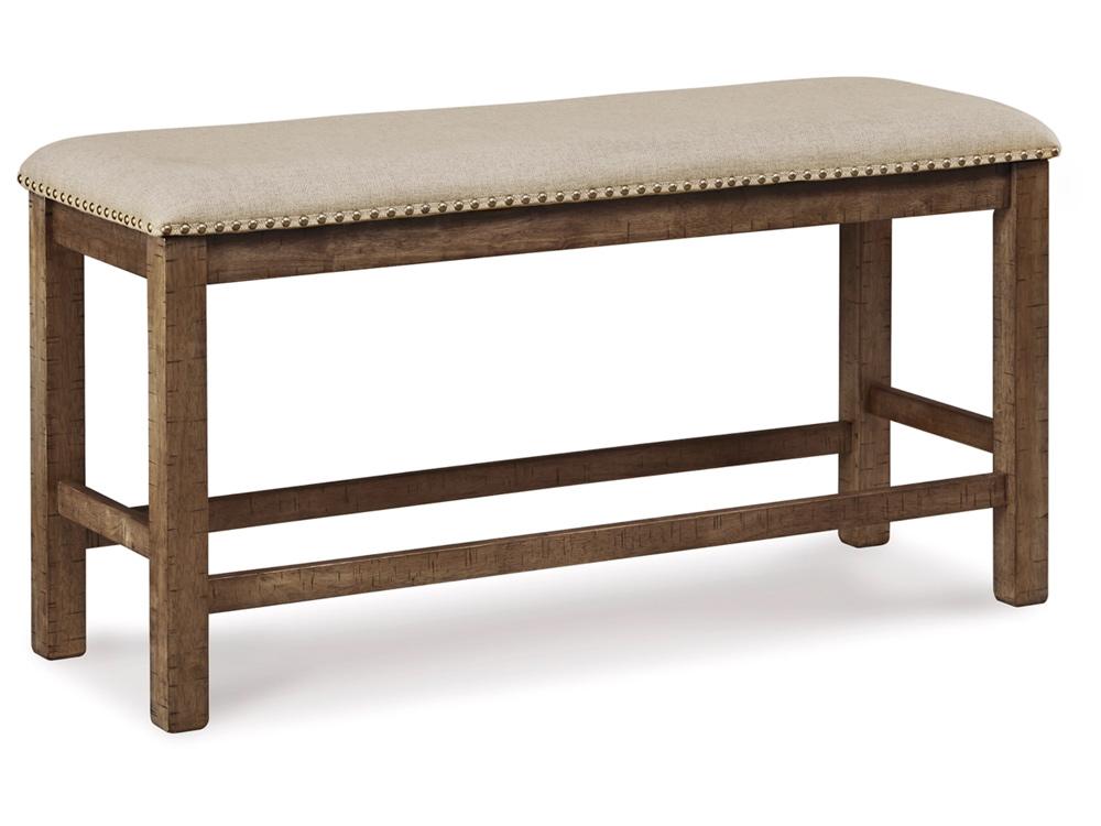 Signature Design by Ashley - Moriville Double UPH Bench in Beige - D631-09 veiw 1
