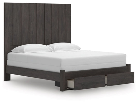 Signature Design by Ashley - Parlayon King Panel Storage Bed in Charcoal veiw 2
