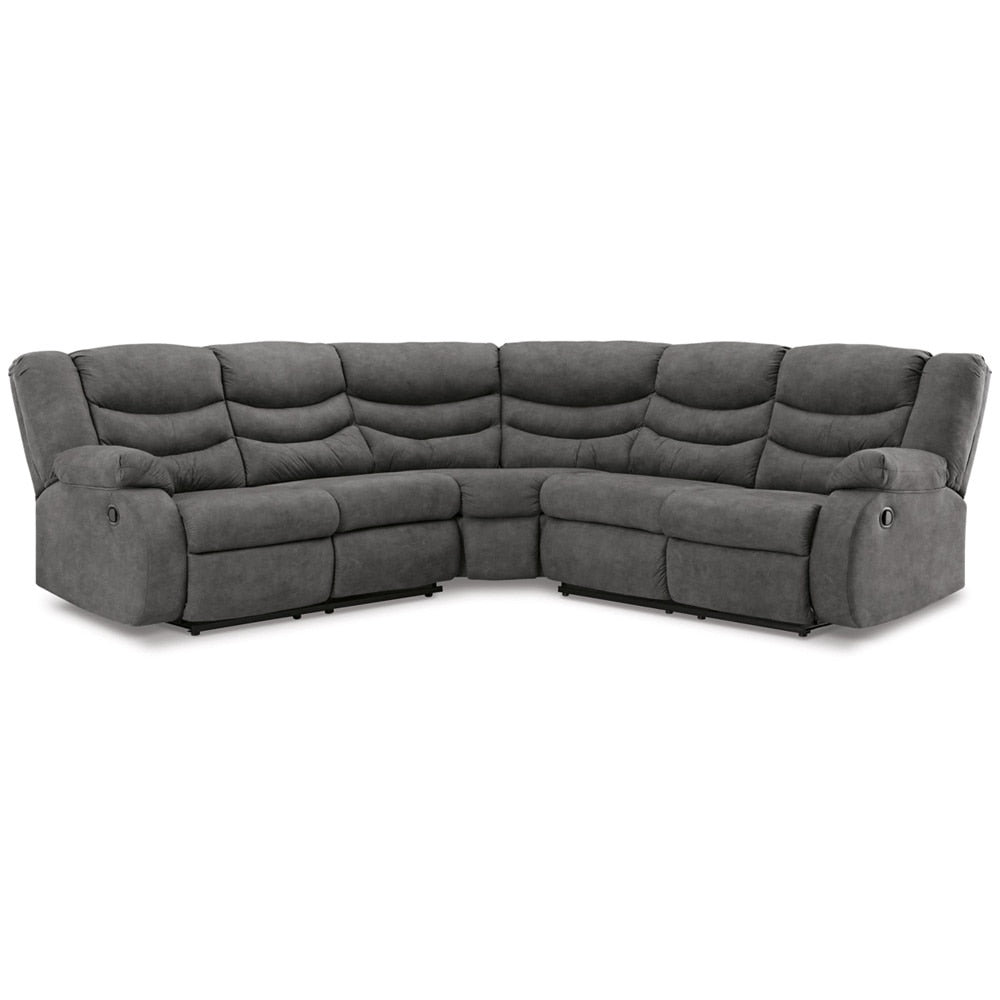 Signature Design by Ashley - Partymate 2 Piece Reclining Sectional in Slate veiw 1