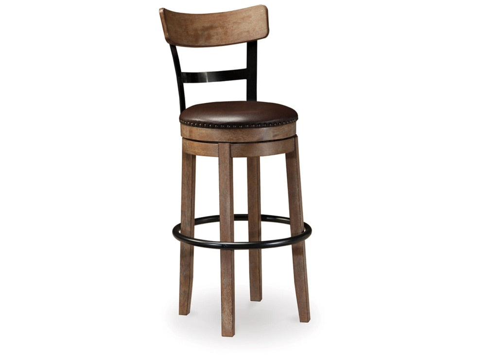 Signature Design by Ashley - Pinnadel Tall Uph Swivel Barstool in Light Brown - D542-130 veiw 1