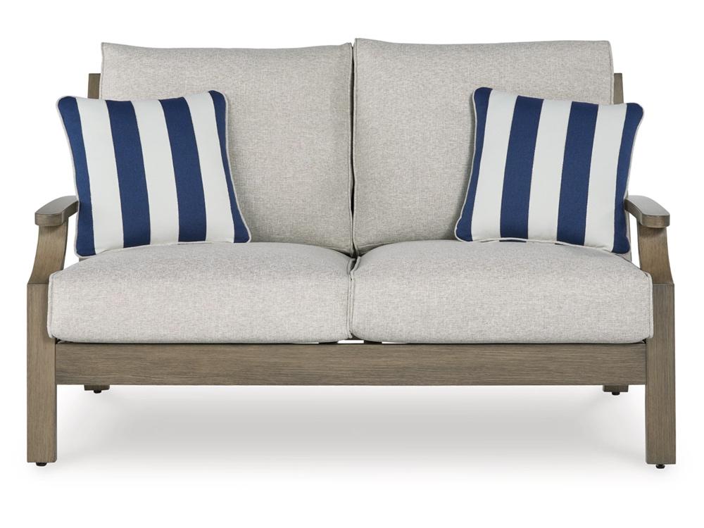 Signature Design by Ashley - Rainier Ranch Outdoor Loveseat W/Cushion in Brown/Beige - P701-835 veiw 1