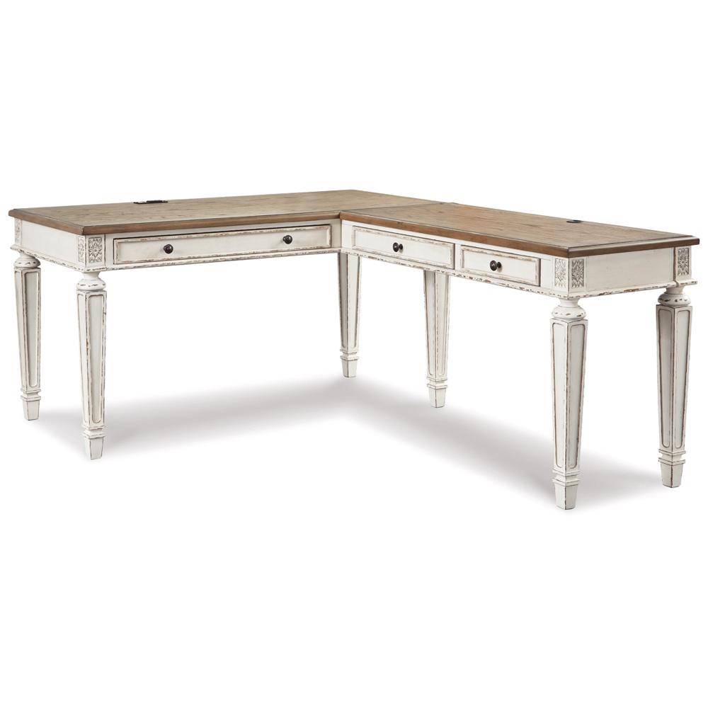 Signature Design by Ashley - Realyn 2-Piece Home Office Desk in Two-tone veiw 1