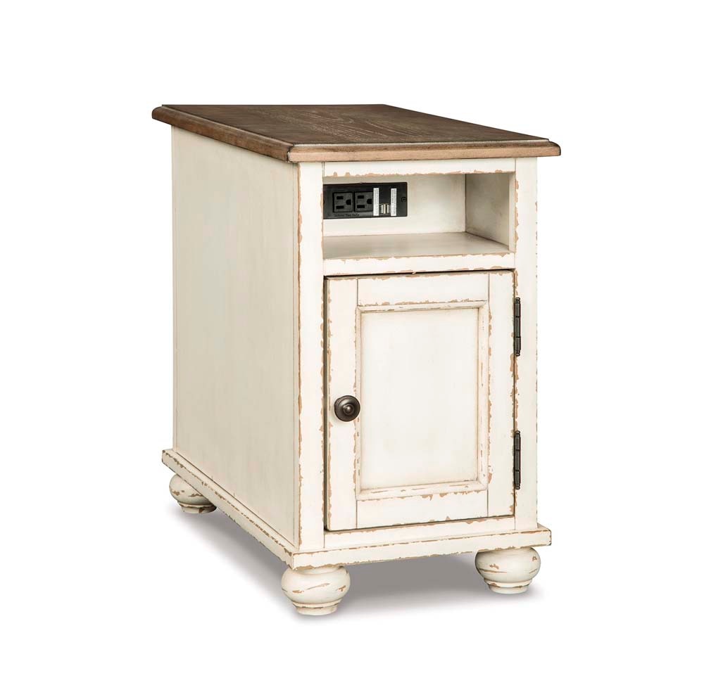 Signature Design by Ashley - Realyn Chair Side End Table in White/Brown - T523-7 veiw 1