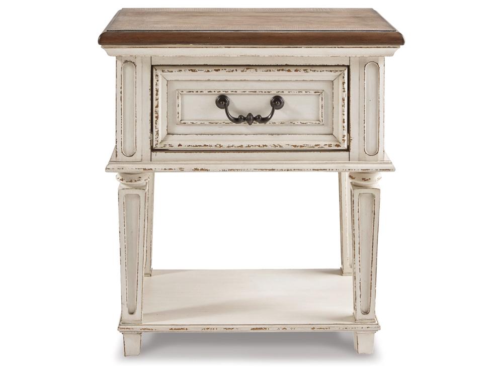 Signature Design by Ashley - Realyn One Drawer Night Stand in Chipped White - B743-91 veiw 1
