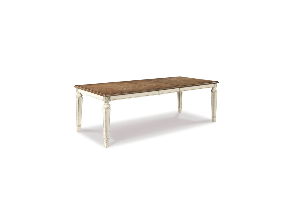 Signature Design by Ashley - Realyn RECT Dining Room EXT Table in Chipped White - D743-45 veiw 1