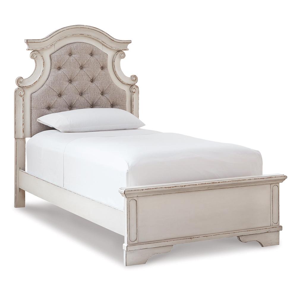 Signature Design by Ashley - Realyn Twin Panel Bed in Chipped White veiw 1