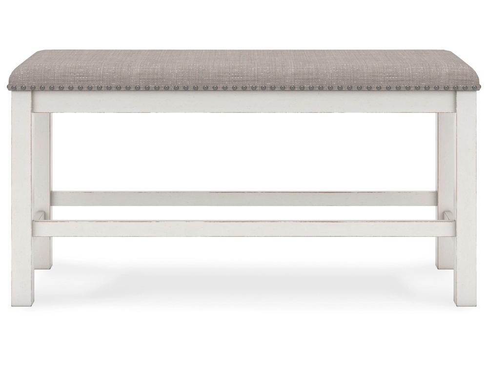 Signature Design by Ashley - Robbinsdale DBL Counter UPH Bench in Antique White - D642-09 veiw 1