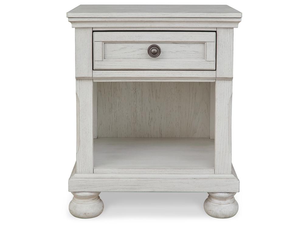 Signature Design by Ashley - Robbinsdale One Drawer Night Stand in Antique White - B742-91 veiw 1
