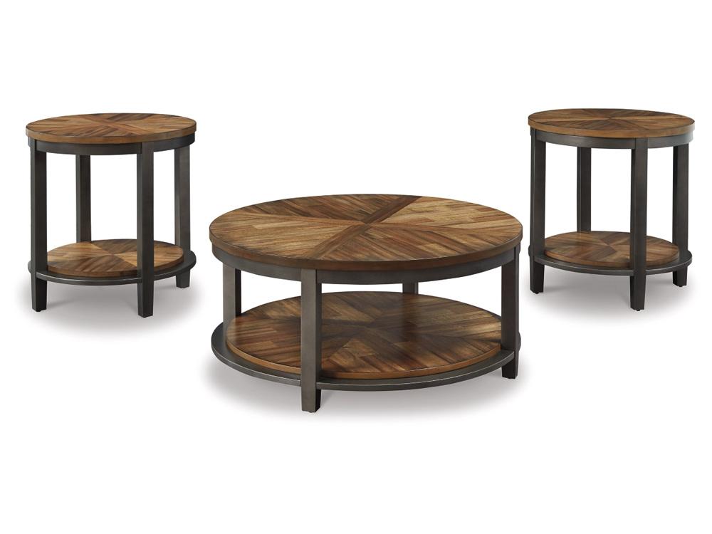 Signature Design by Ashley - Roybeck Occasional Table (Set of 3) in Light Brown/Bronze - T411-13 veiw 1