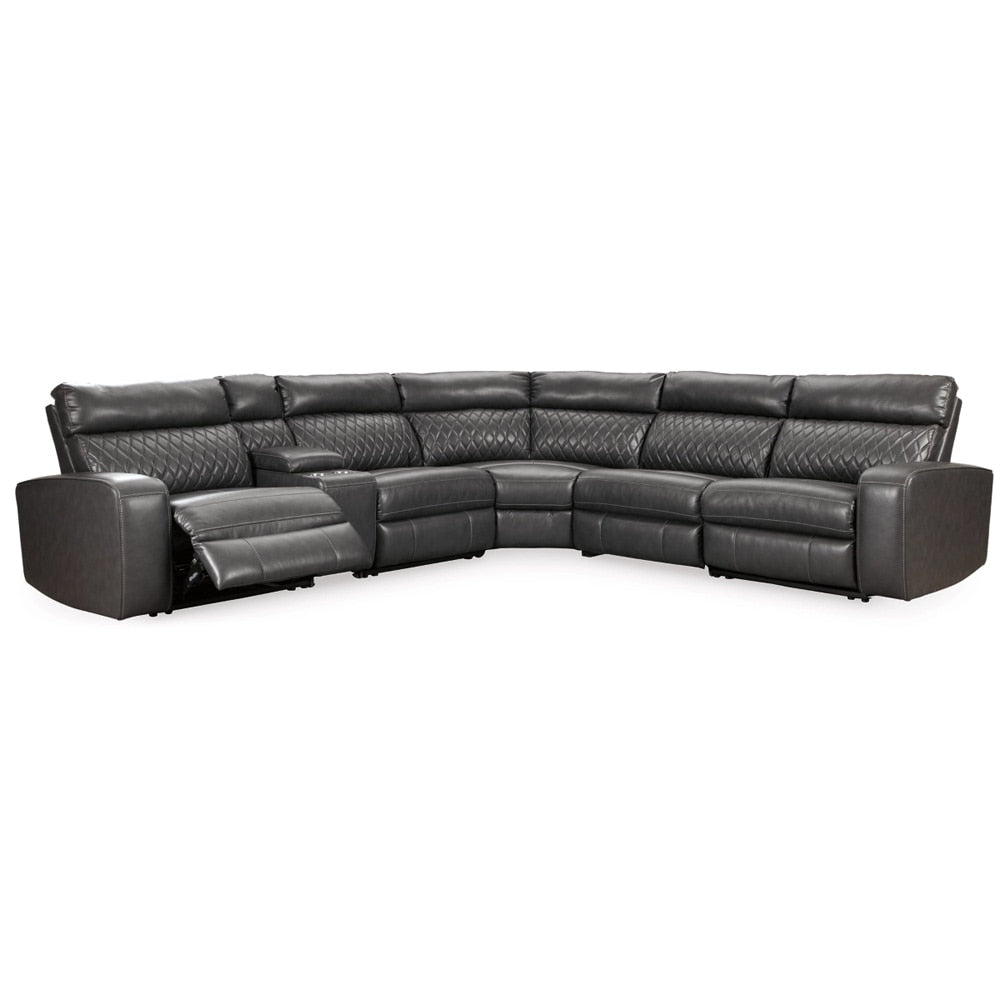 Signature Design by Ashley - Sampetstone 6-Piece Power Reclining Modular Sectional in Gray veiw 1