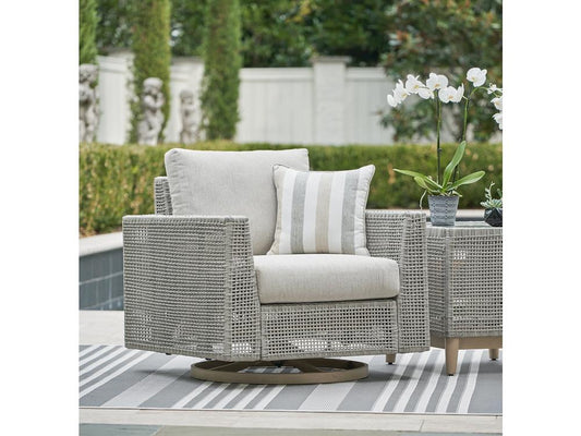 Signature Design by Ashley - Seton Creek Outdoor Swivel Lounge W/ Cushion in Gray - P798-821 veiw 2