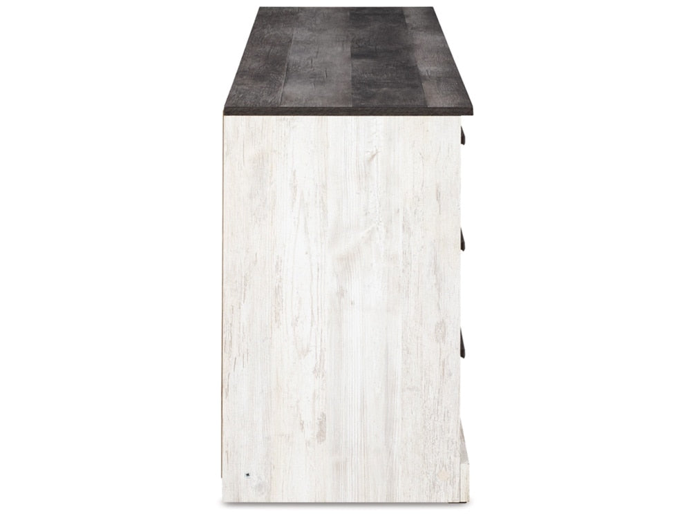 Signature Design by Ashley - Shawburn Six Drawer Dresser in White/Dark Charcoal Gray - EB4121-231 veiw 4