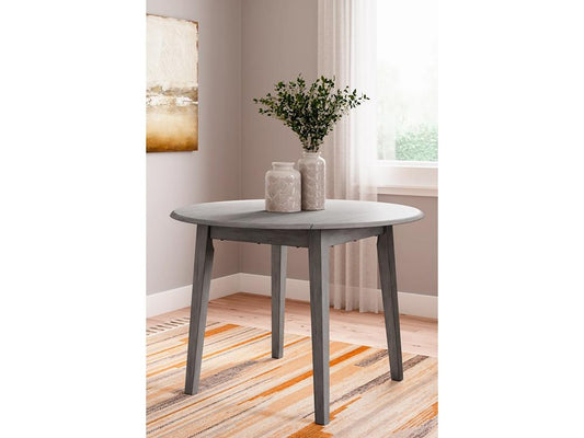 Signature Design by Ashley - Shullden Round Drm Drop Leaf Table in Gray - D194-15 veiw 2