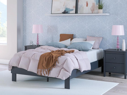 Signature Design by Ashley - Simmenfort Full Platform Bed in Navy Blue - EB1528-112 veiw 2