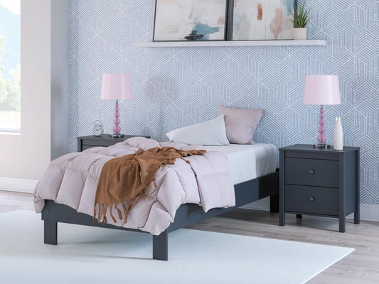 Signature Design by Ashley - Simmenfort Twin Platform Bed in Navy Blue - EB1528-111 veiw 2