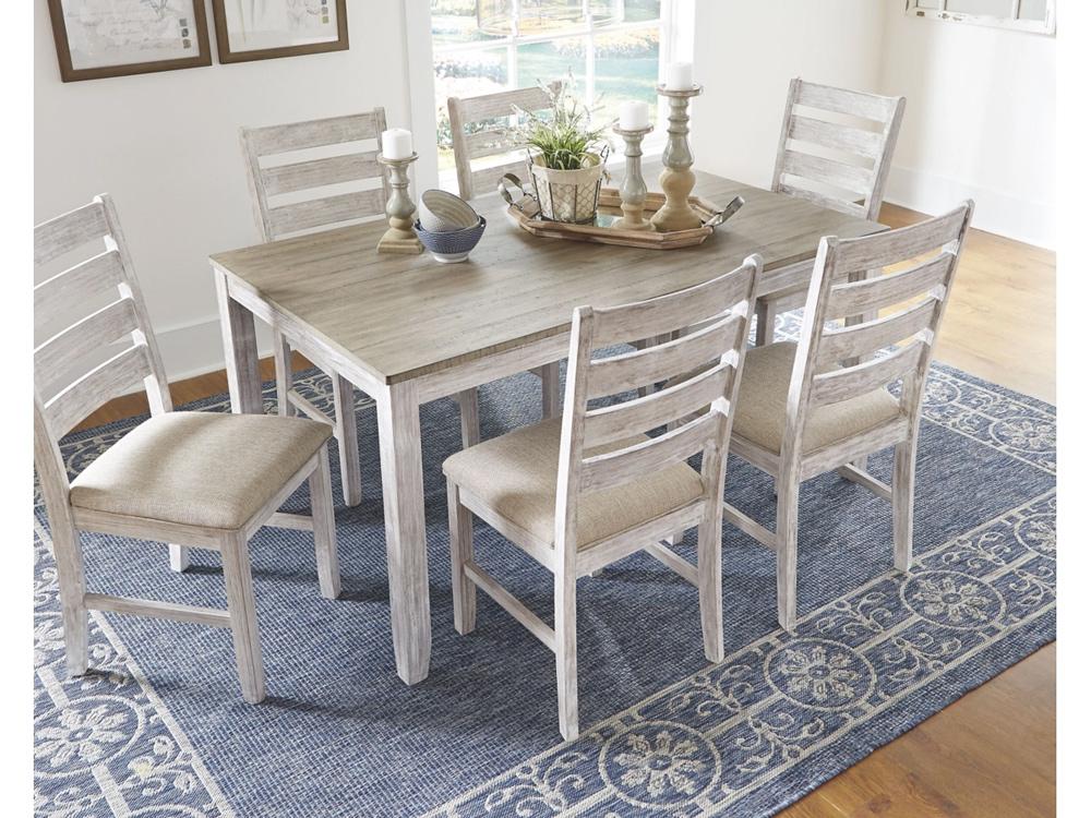Signature Design by Ashley - Skempton Dining Room Table (Set of 7) in White/Light Brown - D394-425 veiw 2