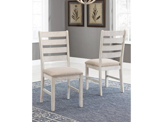 Signature Design by Ashley - Skempton Dining Uph Side Chair (Set Of 2) in White/Light Brown - D394-01 veiw 2