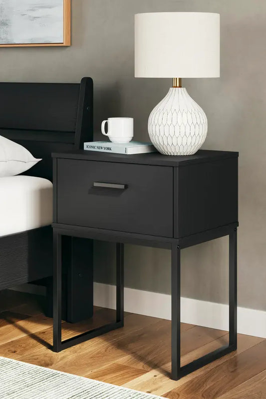 Signature Design by Ashley - Socalle One Drawer Night Stand in Black - EB1865-291 view 2