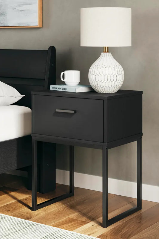 Signature Design by Ashley - Socalle One Drawer Night Stand in Black - EB1865-291 view 2