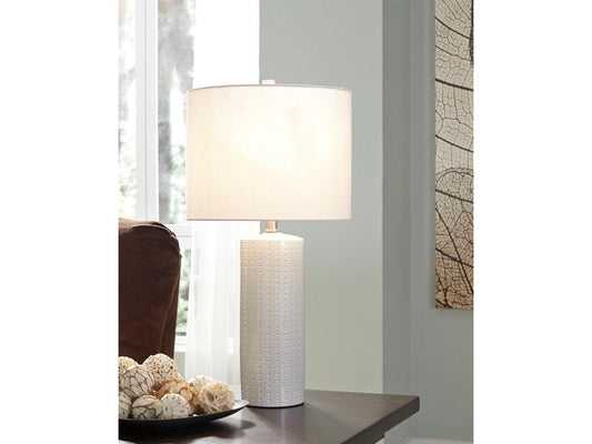 Signature Design by Ashley - Steuben Ceramic Table Lamp in White - L177904 veiw 2