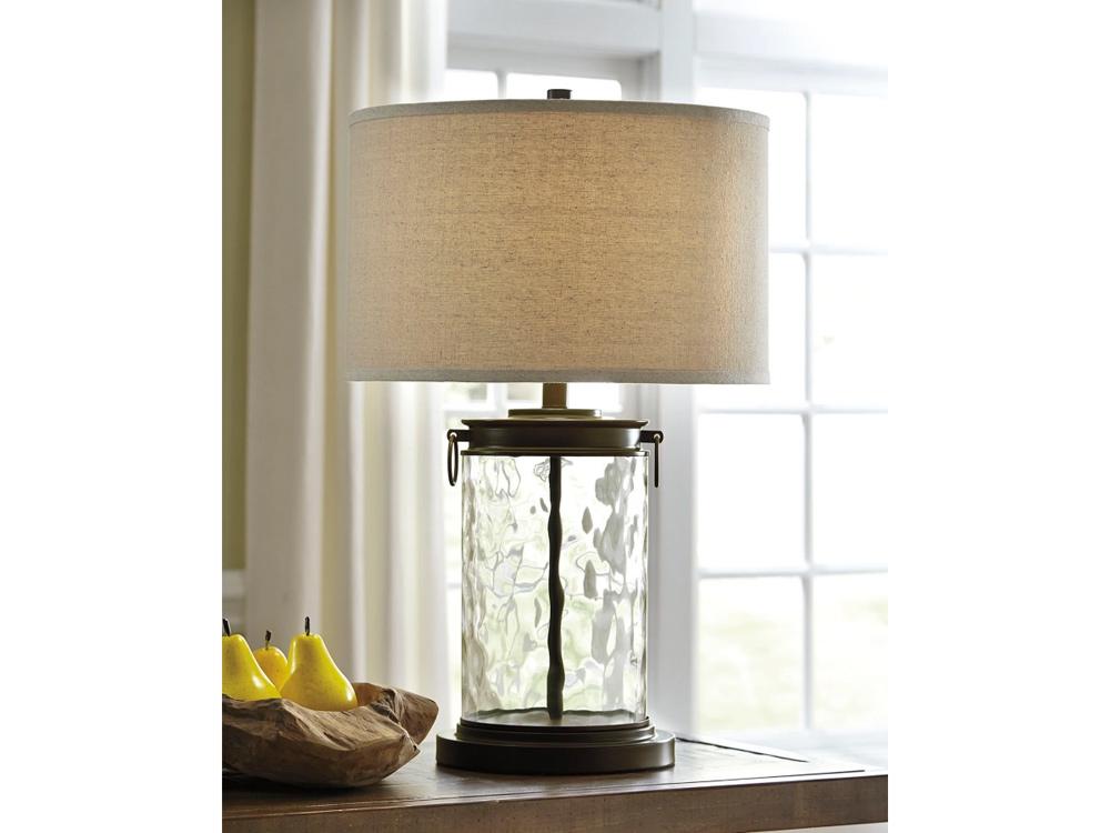 Signature Design by Ashley - Tailynn Glass Table Lamp in Clear/Bronze Finish - L430324 veiw 2