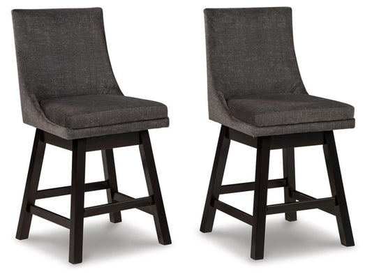 Signature Design by Ashley - Tallenger Uph Swivel Counter Height Stool (Set Of 2) in Dark Gray - D380-624 veiw 2