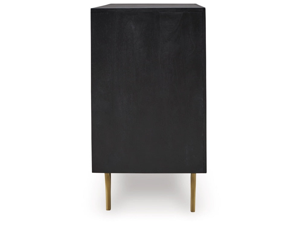 Signature Design by Ashley - Tayner Accent Cabinet in Black/Gold Finish - A4000654 veiw 4
