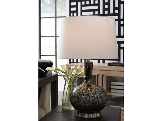 Signature Design by Ashley - Tenslow Glass Table Lamp in Antique Black - L430844 veiw 2