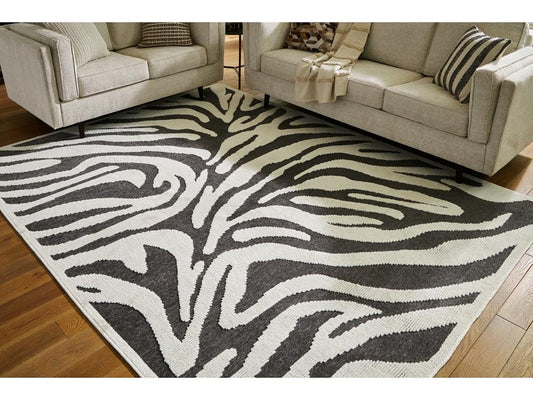 Signature Design by Ashley - ThomWith Large Rug in Black/Ivory - R406291 veiw 2