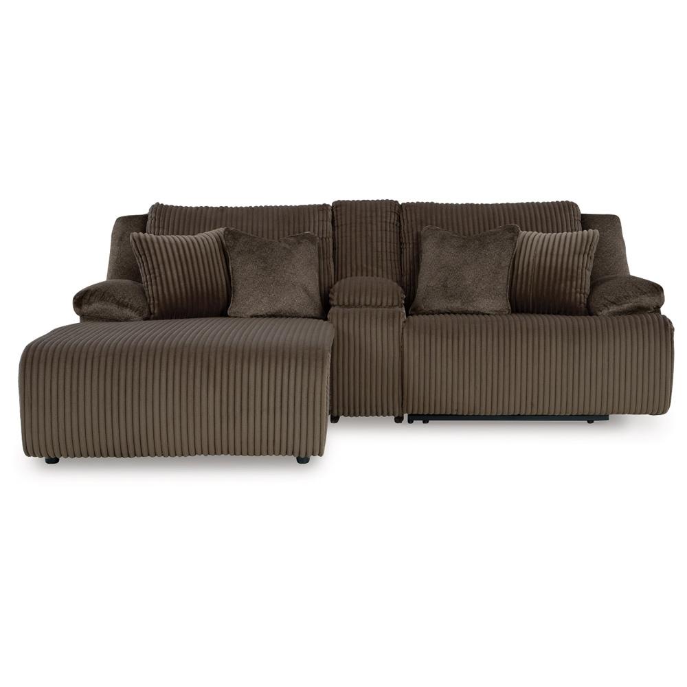 Signature Design by Ashley - Top Tier 3-Piece Reclining Sectional Sofa With Chaise in Chocolate veiw 1