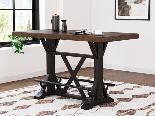 Signature Design by Ashley - Valebeck Rect Dining Room Counter Table in Black/Brown - D546-33 veiw 2