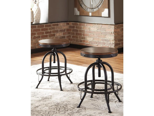 Signature Design by Ashley - Valebeck Swivel Barstool (Set Of 2) in Brown/Black - D546-224 veiw 2